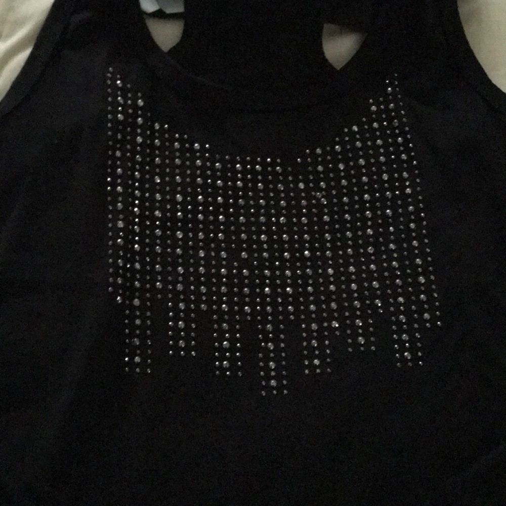 Black with rhinestone tank top